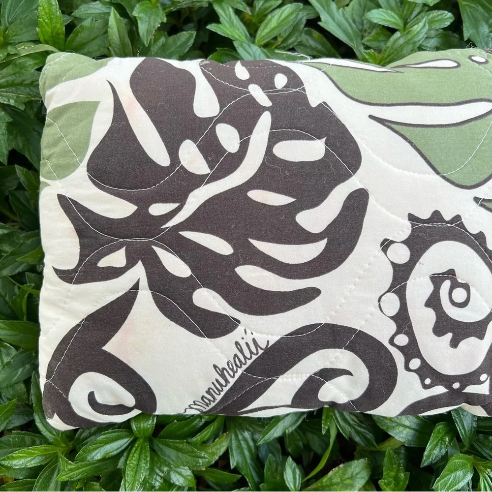 Manuhealii Small Pillow Monstera Print 9x12